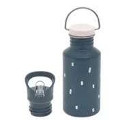 Bidony dla dzieci - Lassig Bidon ze stali nierdzewnej z dodatkową zakrętką z ustnikiem Happy Prints granatowy 500 ml - miniaturka - grafika 1