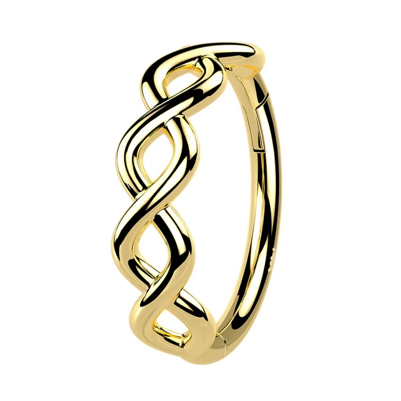 Clicker ze złota 14K, z plecionką - złoty / 1,2/8