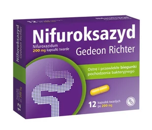 GEDEON RICHTER POLSKA SP.Z O.O. Nifuroksazyd Richter 200 Mg 12 Kaps. - Układ pokarmowy - miniaturka - grafika 1