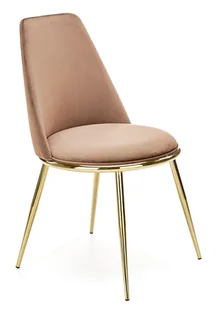 Beżowe Krzesło Welurowe W Stylu Glamour B8-T55 - Krzesła - miniaturka - grafika 1