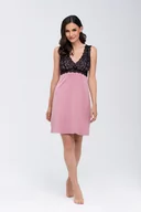 Bielizna nocna - Koszulka Larisa Różowa (usztywniane miseczki) Różowy, S - miniaturka - grafika 1