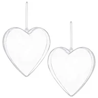 Bombki - Bombki akrylowe 12cm serce plastikowe decoupage zestaw 2 szt. - miniaturka - grafika 1