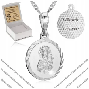 SREBRNY ŁAŃCUSZEK Z MEDALIKIEM PR. 925 PAMIĄTKA I KOMUNII ŚWIĘTEJ - Biżuteria dla dzieci - miniaturka - grafika 1