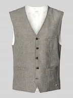 Kamizelki męskie - Kamizelka garniturowa o kroju regular fit z wysokiej jakości mieszanki lnu model ‘WILSON’ - miniaturka - grafika 1