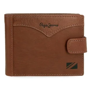 Pepe Jeans Kurtka Poziomy portfel z zatrzaskiem Brązowy 11x8,5x1 cm Skóra by Joumma Bags, Brązowy brązowy, Talla única, Portfel poziomy z zapięciem na klik - Portfele - miniaturka - grafika 1