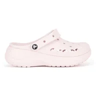 Klapki i japonki damskie - CROCS BAYA PLATFORM CLOG 208186-6PI Różowy - miniaturka - grafika 1