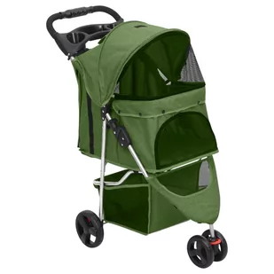 Składany wózek dla psa, zielony, 80x46x98 cm, tkanina Oxford Lumarko! - Sprzęt podróżny i transportery dla psów - miniaturka - grafika 1