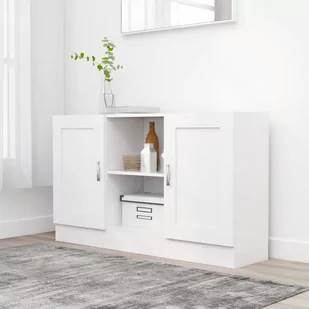 vidaXL Szafka, biała, 120 x 30,5 x 70 cm, płyta wiórowa 802777 - Szafki do salonu - miniaturka - grafika 10