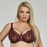 Biustonosze - Bordowy Biustonosz SELENA Soft Lace - Tono - miniaturka - grafika 1