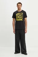 Koszulki męskie - G-Star Raw t-shirt bawełniany kolor czarny z nadrukiem D24685-C506 - miniaturka - grafika 1