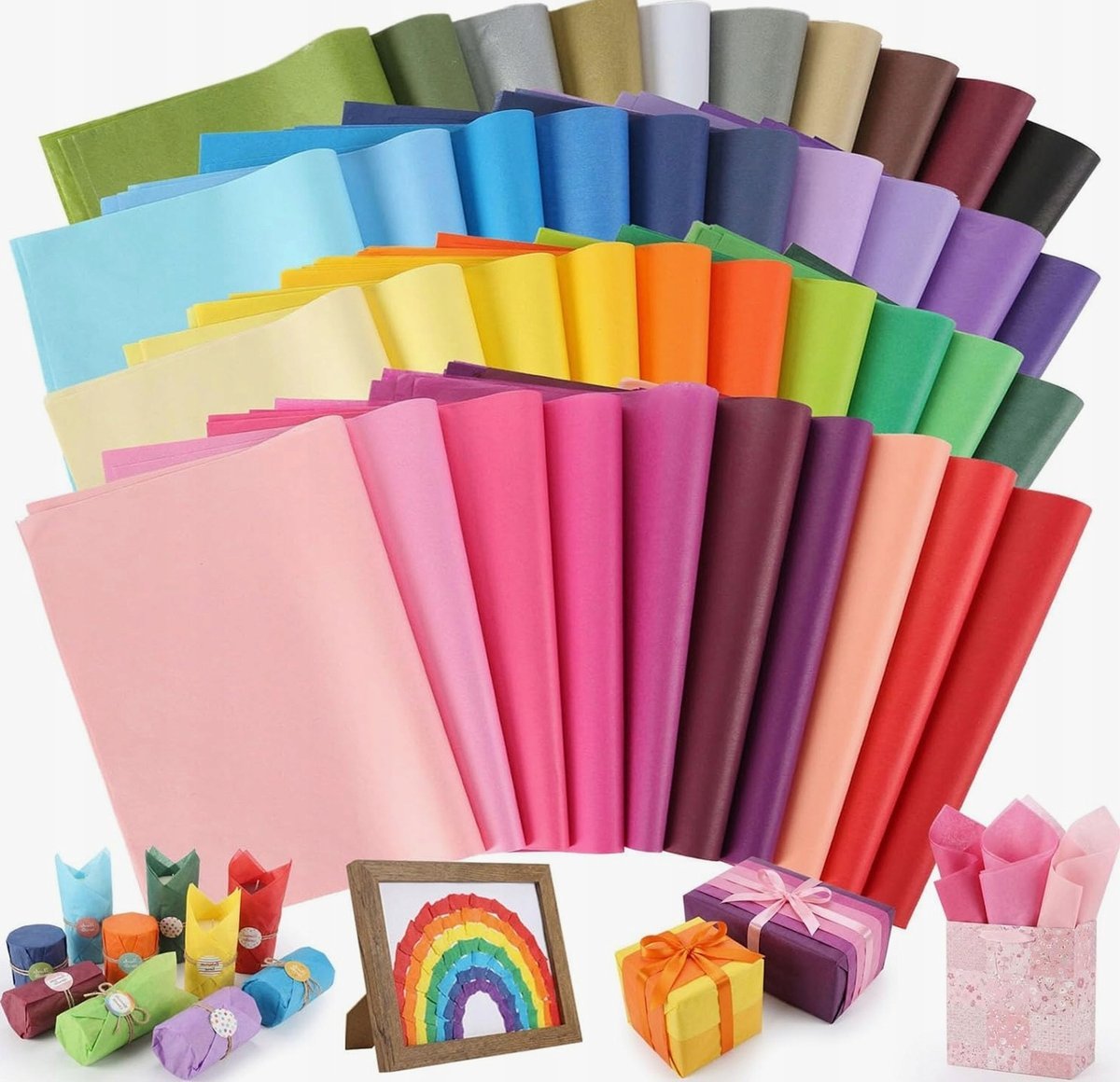 BIBUŁKA PÓŁPRZEZROCZYSTA 500 ARKUSZY 29X20CM PAPIER TKANINNY ZESTAW 40