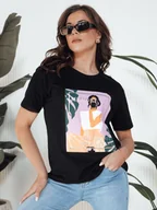 Bluzki damskie - T-shirt damski MEMORY czarny Dstreet RY2628-L/XL - miniaturka - grafika 1