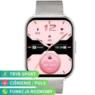 Rubicon RNCF46 Srebrny - Smartwatch - miniaturka - grafika 1