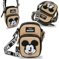 Torby męskie - Myszka Mickey Disney Słomkowa, pleciona mini torebka/saszetka na pasku 18x7x12 cm - miniaturka - grafika 1