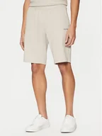 Spodenki męskie - Calvin Klein Szorty sportowe Micro Logo K10K111208 Beżowy Regular Fit - miniaturka - grafika 1