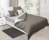 Pościel - Matex Pościel satynowa 140x200 Double Face grafitowa biała 44+01 dwustronna - miniaturka - grafika 1