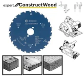 Brzeszczoty - Bosch Piła tarczowa construct wood expert, 165 mm, 24 zęby - miniaturka - grafika 1