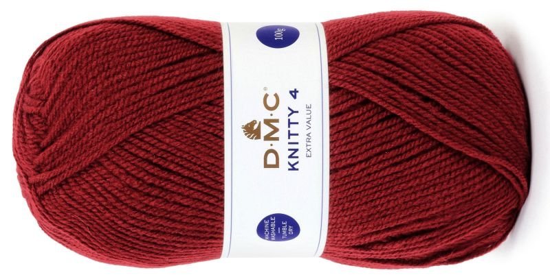 WŁÓCZKA DMC KNITTY 4 KOL.556 / JASNY BORDOWY