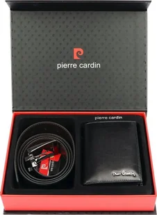 Pierre Cardin PIERRE CARDIN Zestaw prezentowy Męski Portfel + Pasek - Paski - miniaturka - grafika 1