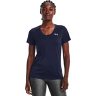 Koszulki i topy damskie - Damska Koszulka z krótkim rękawem UNDER ARMOUR TECH SSV-TWIST 1258568-411 – Granatowy - miniaturka - grafika 1