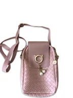 Torebki damskie - Torebka Listonoszka Rowerówka Torba Brelok Różowa - miniaturka - grafika 1