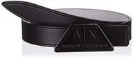 Paski - Armani Exchange Damski pasek z logo Sustainable, pasek, czarny/biały, XXS - miniaturka - grafika 1