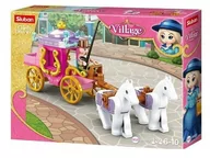 Klocki - KLOCKI SLUBAN KARETA POWÓZ Z KOŃMI POJAZD KONIE EL. 139 Village Girls Dream FRIENDS KOMPATYBILNE Z LEGO COBI M38-B0872 - miniaturka - grafika 1