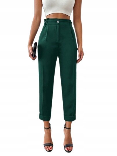 SPODNIE DAMSKIE ZIELONE CYGARETKI CASUAL 36 ŁRN