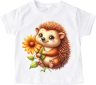 Koszulki dla dziewczynek - Koszulka z jeżem - wzór jeż45 - miniaturka - grafika 1