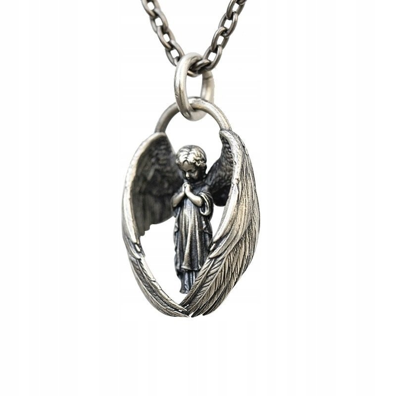 Naszyjnik, wisiorek przywieszka - anioł, aniołek, angel, amulet, dzieciątko