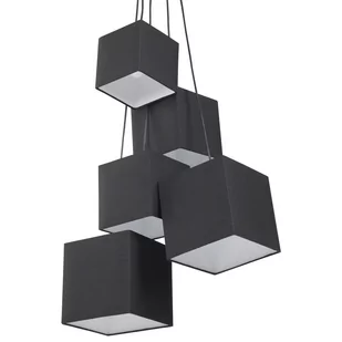 Beliani Lampa wisząca Lampa wisząca 5 kloszy czarna MESTA 12873 - Lampy sufitowe - miniaturka - grafika 1