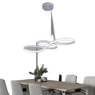Lampa wisząca, skandynawski design, lampy sufitowe LED, biała, ściemniana pilotem - Lampy sufitowe - miniaturka - grafika 1