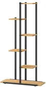 Kwietniki - Industrialny regał kwietnik z 6 półkami dąb + czarny - Diveros - miniaturka - grafika 1