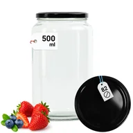 Pojemniki kuchenne - Słoik Szklany 500ml na Przetwory Dżem Miód Owsianke z Zakrętką Metal 82fi - miniaturka - grafika 1