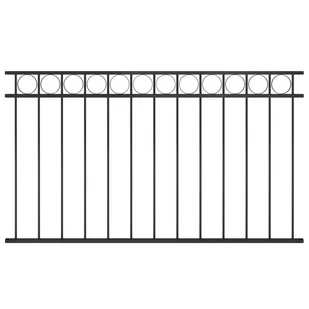 VidaXL Panel ogrodzeniowy, stalowy, 1,7 x 0,8 m, czarny 146316 - Ogrodzenia - miniaturka - grafika 1