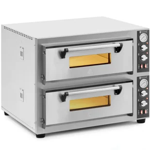Piec do pizzy dwukomorowy z kamieniem szamotowym na 8 pizz śr. 30 cm 8400 W - Piece, kotły  i płyty grzejne gastronomiczne - miniaturka - grafika 1