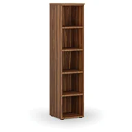 Regały biurowe - Regał biurowy PRIMO WOOD, 1781 x 400 x 420 mm, orzech - miniaturka - grafika 1