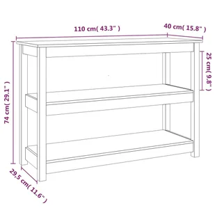 Lumarko Stolik konsolowy, 110x40x74 cm, lite drewno sosnowe - Konsole i sekretarzyki - miniaturka - grafika 9