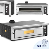 Piece, kotły  i płyty grzejne gastronomiczne - Piec do pizzy elektryczny z szamotem na 6 pizz śr. 33 cm 400 V 6600 W - miniaturka - grafika 1