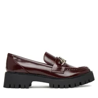 Półbuty damskie - Loafersy Guess FLPALR ELE14 Bordowy - miniaturka - grafika 1