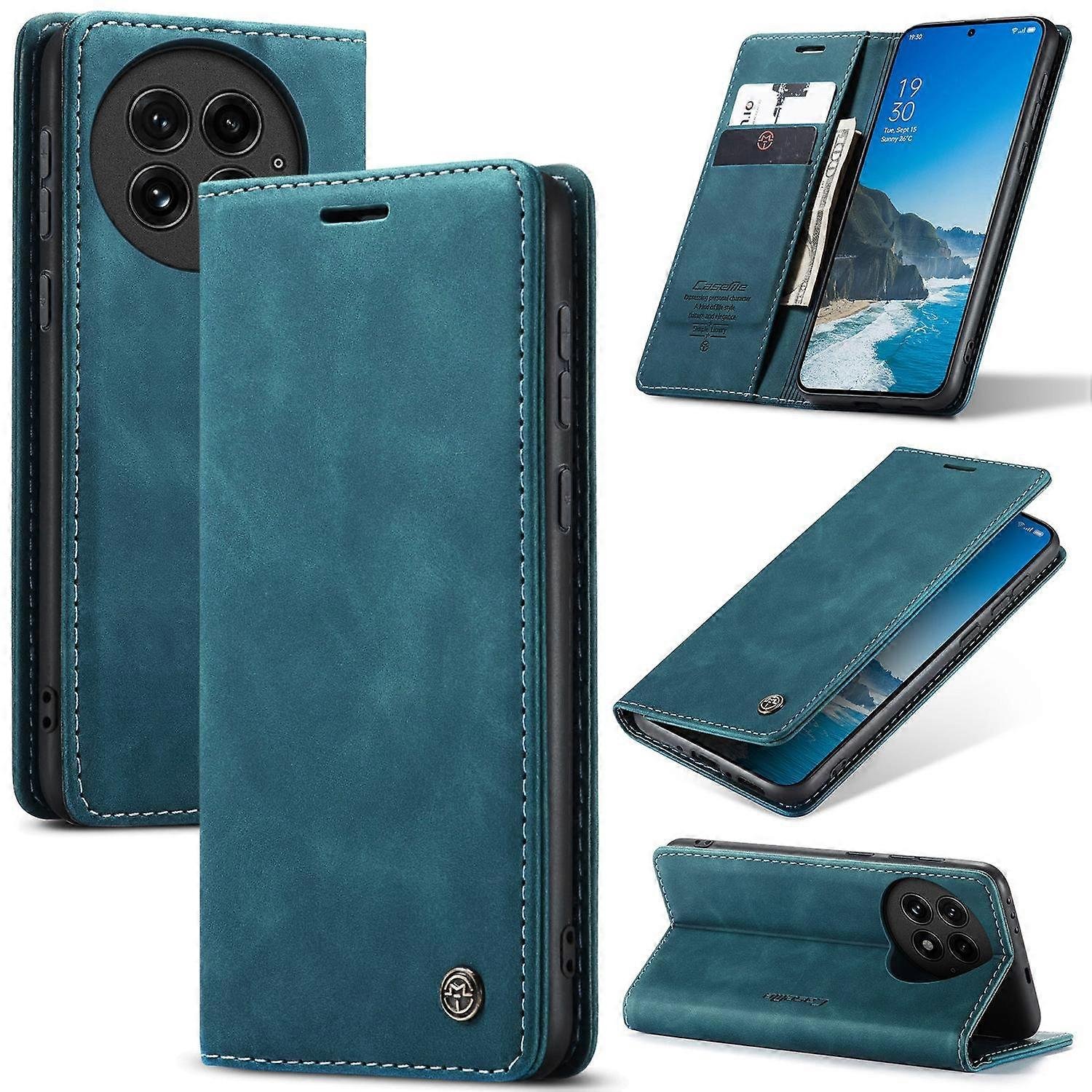Do OnePlus 13 Portfel Etui CASEME 013 Series PU Skórzany pokrowiec na telefon Stojak-Niebieski Wielobarwny Blue