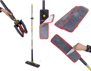 MOP PŁASKI OBROTOWY WYCISKANY MOTYLEK X TWIST Z WYCISKACZEM +  3 NAKŁADKI - Miotły, szufle, mopy - miniaturka - grafika 1
