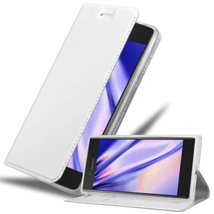 Etui Cadorabo do Sony Xperia XZ / XZs w kolorze CLASSY SILVER Etui na telefon komórkowy z zapięciem magnetycznym, funkcją podstawki i kieszenią na karty Etui Etui ochronne Etui z klapką w stylu książki - Etui i futerały do telefonów - miniaturka - grafika 1