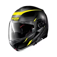 Kaski motocyklowe - Nolan N100-5 Lumiere N-Com kask z klapą, czarny, matowy/żółty, XS (55) - miniaturka - grafika 1