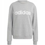 Bluzy damskie - Bluza damska adidas Essentials Linear French Terry szara IC6880 XL - miniaturka - grafika 1