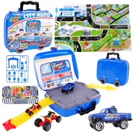 Samochody i pojazdy dla dzieci - Zestaw Mobilne Miasteczko Z Samochodzikami W Walizce Na Kółkach Pickup Quad - miniaturka - grafika 1