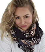 Apaszki i szaliki damskie - Szal szalik Chusta Stylowy ciepły abstrakcyjny wzór miękki gładki 180x70 cm - miniaturka - grafika 1