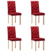 Krzesła - vidaXL Krzesła stołowe, 4 szt., winna czerwień, obite tkaniną - miniaturka - grafika 1
