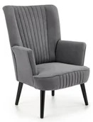 Fotele - Popielaty fotel welwetowy do salonu B7-Z36 - miniaturka - grafika 1