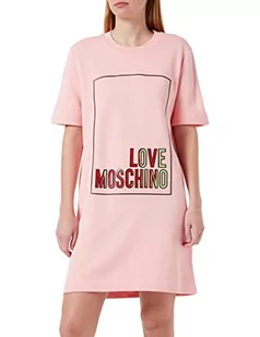 Love Moschino Sukienka damska w kształcie litery T, różowy, 42 - Sukienki - miniaturka - grafika 1